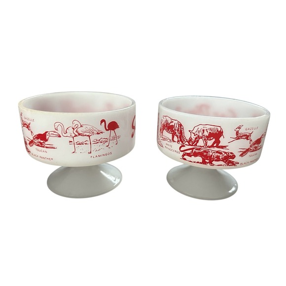 San Diego Zoo White Animal Souvenir Glass‎ Glassware Drinkware Cup (Pair) 3x3.5 - Picture 3 of 10